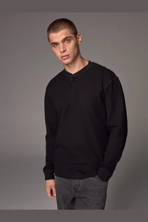 Next Ribbed Textured Long Sleeve Grandad T-Shirt