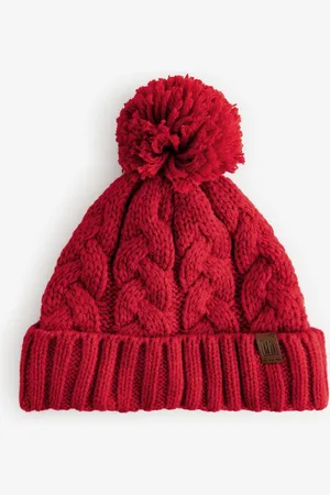 Next Red Cable Knit Pom Hat (1-16yrs)