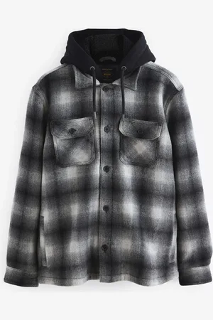 Next Ombre Check Hooded Borg Lined Shacket
