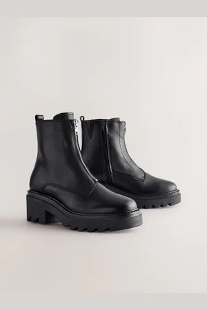 Next Leather Forever Comfort Zip Front Heeled Boots