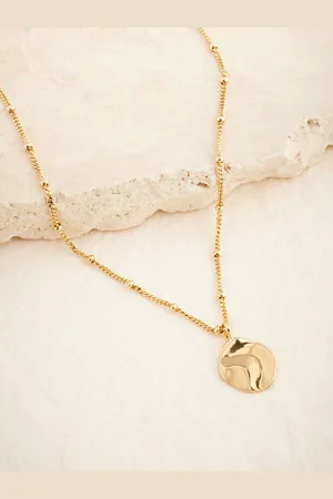 Next Gold Plated Sterling Organic Disc Ball Chain Necklace