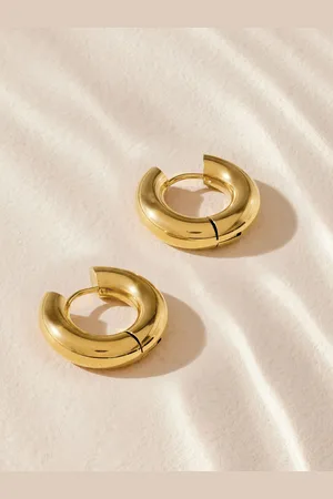 Next Tone Stainless Steel Chubby Hoop Earrings