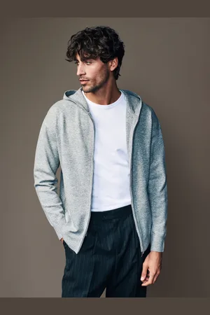 Next Regular Fit Knit Zip Up Hoodie with Wool