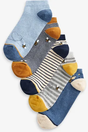 Next /Ochre Bee Trainer Socks 5 Pack