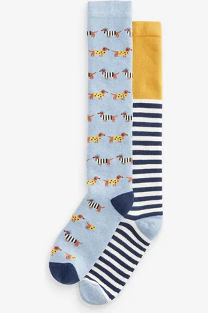 Next /Ochre Sausage Dogs Welly Socks 2 Pack