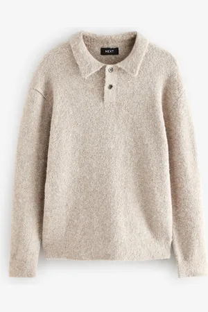 Next Relaxed Fit Bouclé Texture Polo Neck Jumper