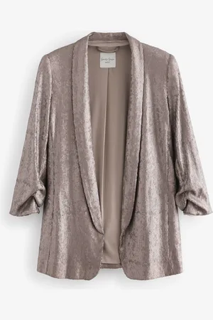 Next Rose Sequin Ruched Sleeve Blazer