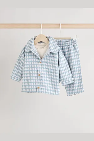 Next Harlequin Baby Shirt And Trousers 100% Cotton Set 3 Piece (0mths-2yrs)
