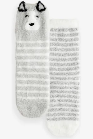 Next Grey/ Husky Cosy Ankle Socks 2 Pack