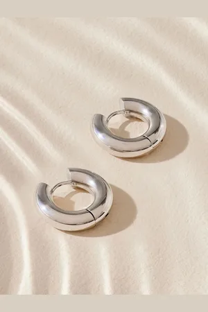Next Tone Stainless Steel Chubby Hoop Earrings