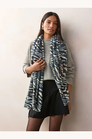 Next Blurred Zebra Print Midweight Scarf