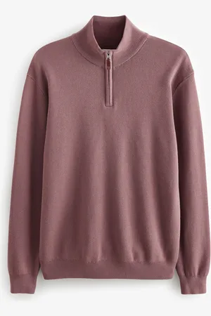 Next Dusky Plain Regular Fit 100% Cotton Premium Quarter Zip Jumper