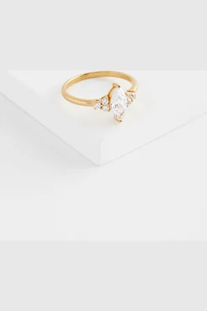 Next Gold Tone Vermeil Sterling Premium Collection Marquise Stone Ring