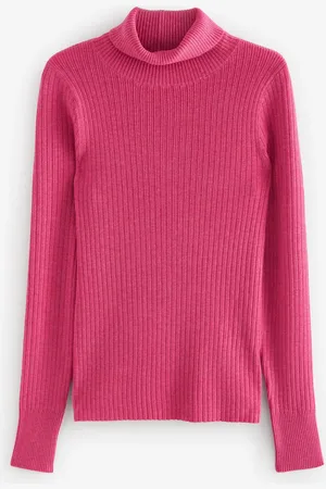Next Bright High Roll Neck Rib Knitted Jumper with Wool