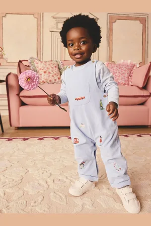 Next Cath Kidston Transport Baby Corduroy 100% Cotton Dungaree and Bodysuit Set