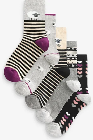 Next /White Sheep Ankle Socks 5 Pack