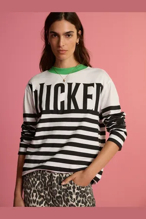 Next /White Wicked Long Sleeve Stripe Graphic 100% Cotton T-Shirt