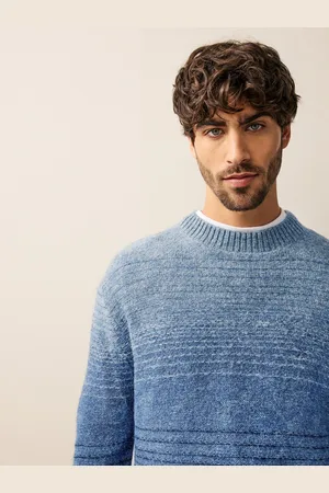 Next Regular Fit Ombré Stripe Crew Jumper with Wool