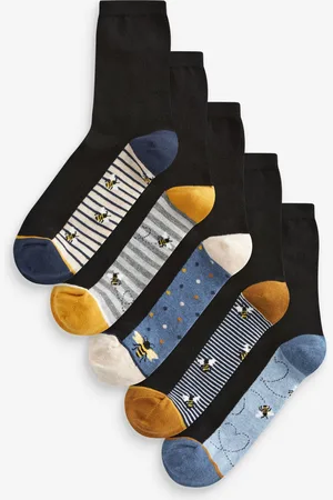 Next /Ochre Bee Footbed Ankle Socks 5 Pack