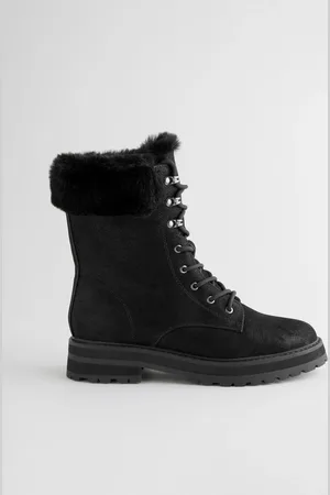 Next Forever Comfort Faux Fur Collared Lace-Up Boots