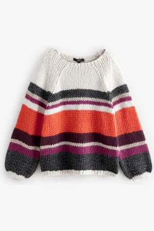 Next Burgundy Red Oversized Soft Touch Scoop Neck Chunky Knitted Jumper