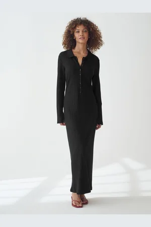 Next Long Sleeve Collar Detail Maxi Dress