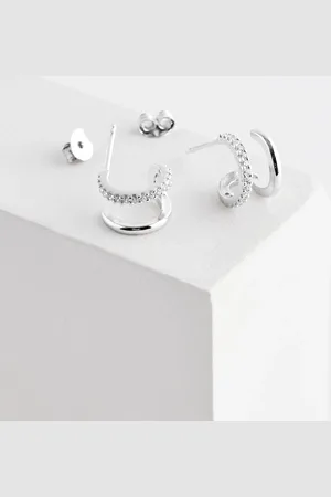 Next Sterling Double Hoop Earrings