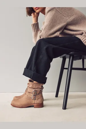 Next Mink Standard/Wide Fit Forever Comfort Leather Slouch Ankle Boots