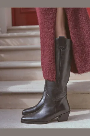 Next Leather Premium Cowboy Knee High Boots