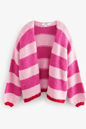 Next Stripe Soft Touch Fuzzy Knitted Cardigan