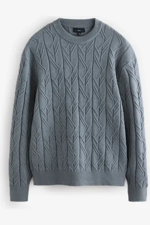 Next Regular Fit Textured Stitch Jumper with Wool