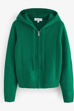 Next 100% Wool Premium Zip Through Knitted Hoodie