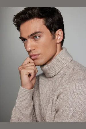 Next Regular Fit Cable Knit Roll Neck Jumper