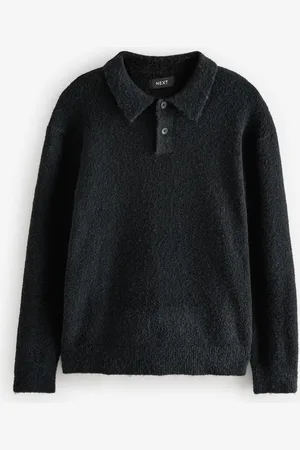Next Relaxed Fit Bouclé Texture Polo Neck Jumper