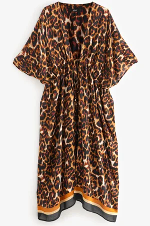 Next Animal Tie Front Maxi Length 100% Cotton Kimono