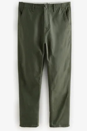 Next Khaki Regular Fit 100% Cotton Utility Style Chino Trousers