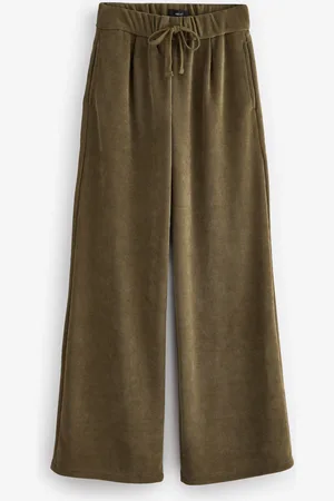 Next Khaki Pull On Wide Leg Corduroy Trousers