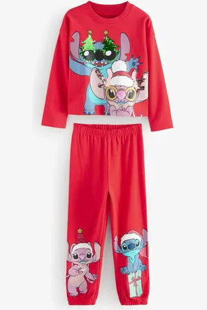 Next Red License Lilo and Stitch Christmas Pyjamas (3-14yrs)