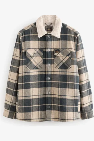 Next /Neutral Borg Lined Check Shacket
