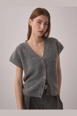 Next Charcoal Bouclé Knit Waistcoat