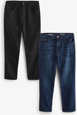 Next Blue Mid/ Solid 2 Pack Straight Fit Classic Stretch Jeans