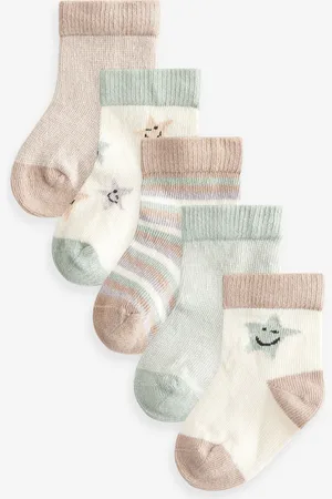Next /Ecru Baby Socks 5 Pack (0mths-2yrs)