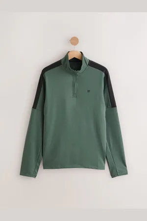 Next Khaki Active Gym Training Quarter Zip Neck