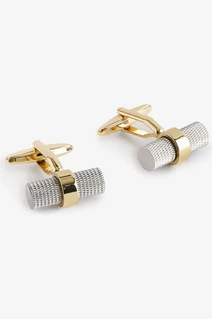 Next Two Tone Textured Barrell Cufflink