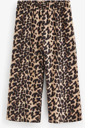 Next Leopard Print Textured Wide Leg Trousers (3-16yrs)
