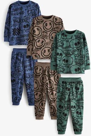 Next /Green/Neutral Character 3 Pack Long Sleeve Pyjamas (3-16yrs)