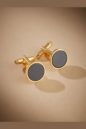 Next /Gold Signature Real Onyx Stone Cufflinks