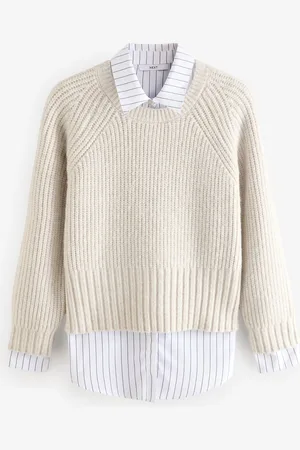Next Collared Shirt Layer Knitted Jumper