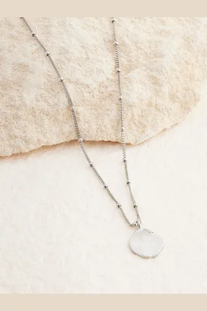 Next Sterling Organic Disc Ball Chain Necklace
