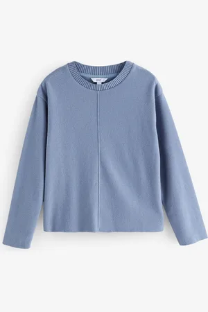 Next Pale Cosy Soft Touch Rib Seam Detail Crew Neck Jumper